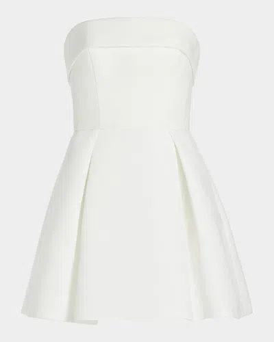 Amsale Pleated Faille Strapless Mini Dress In Multi