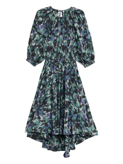 Amsale Printed Dress In Green