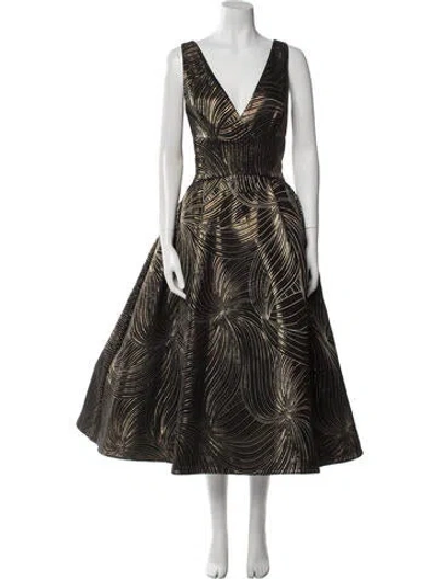 Pre-owned Amsale Printed Long Dress In Multi