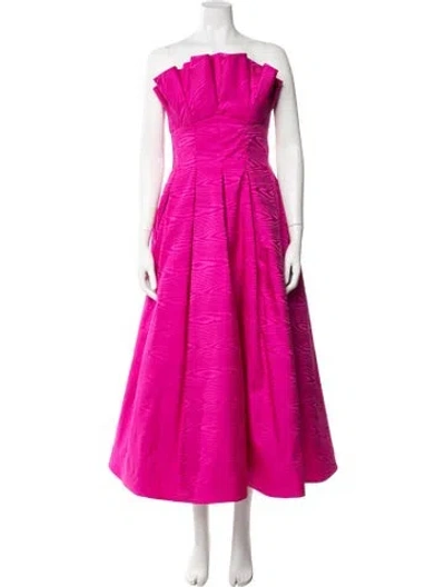 Pre-owned Amsale Printed Midi Length Dress In Pink