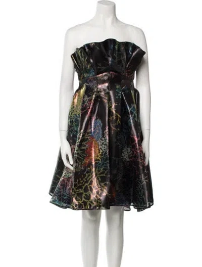 Pre-owned Amsale Printed Mini Dress In Multi