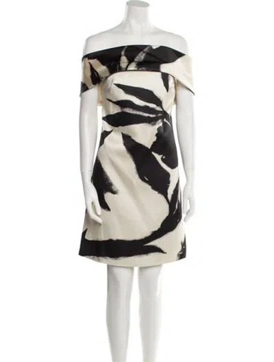 Pre-owned Amsale Printed Mini Dress In Neutral