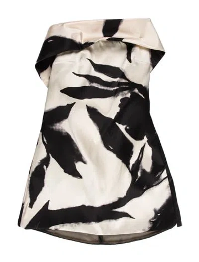 Pre-owned Amsale Printed Mini Dress In Neutral