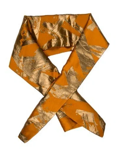 Pre-owned Amsale Printed Scarf In Orange