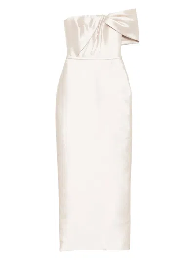 Amsale Satin Dress In Neutral