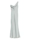 Amsale Satin Hammered Gown In Green