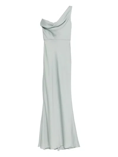 Amsale Satin Hammered Gown In Green