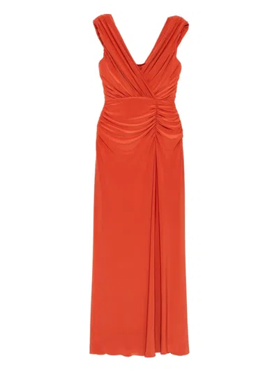 Amsale Satin Jersey Dress In Orange