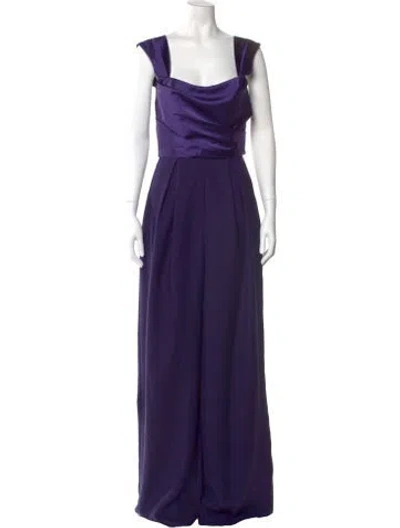 Pre-owned Amsale Scoop Neck Jumpsuit W/ Tags In Purple