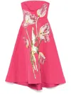Amsale Sequin Strapless Cocktail Dress In Pink