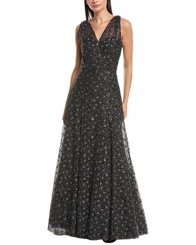 Amsale Sequin Tulle Gown In Multi