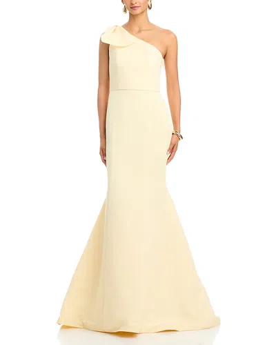 Amsale Sierra One Shoulder Dress In Yellow