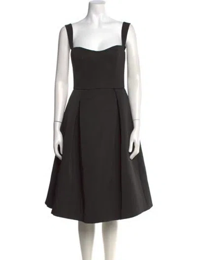 Pre-owned Amsale Silk Midi Length Dress In Black