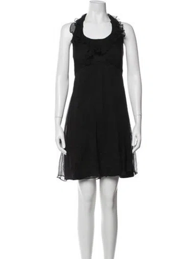Pre-owned Amsale Silk Mini Dress In Black