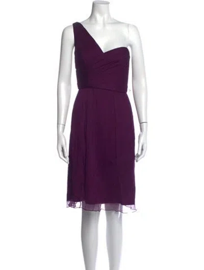 Pre-owned Amsale Silk Mini Dress In Purple