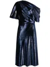 Amsale Women's Metallic Velvet Draped Gown In Blue