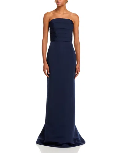 Amsale Sonia Strapless Dress In Blue