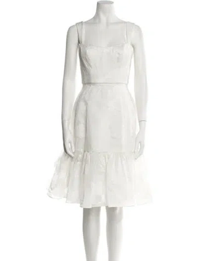 Pre-owned Amsale Square Neckline Knee-length Dress W/ Tags In Neutral