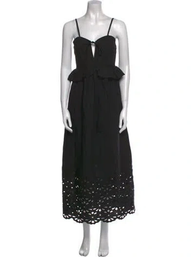 Pre-owned Amsale Square Neckline Long Dress In Black