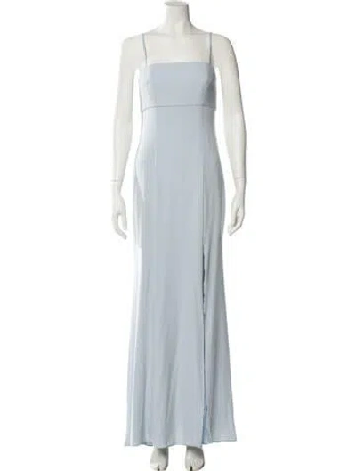 Pre-owned Amsale Square Neckline Long Dress In Blue