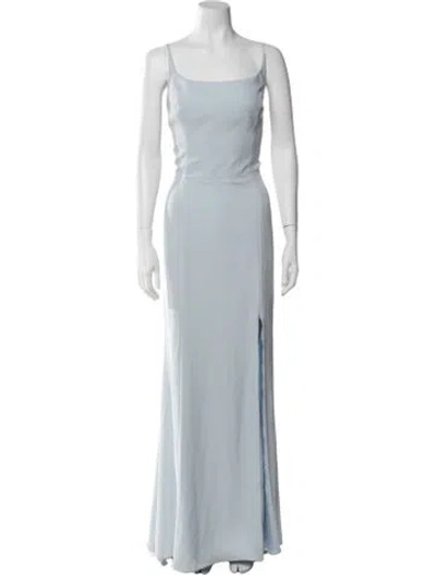 Pre-owned Amsale Square Neckline Long Dress In Blue