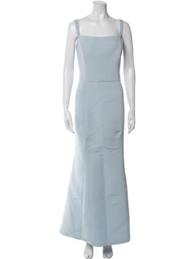 Pre-owned Amsale Square Neckline Long Dress In Blue