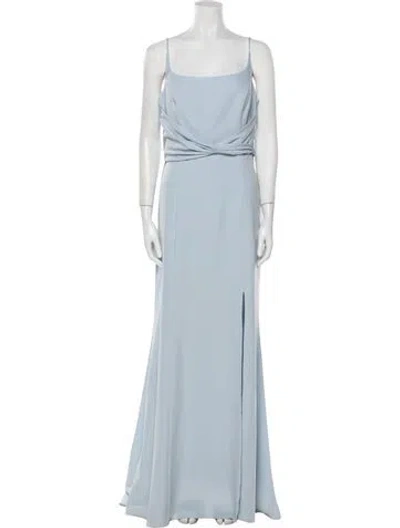 Pre-owned Amsale Square Neckline Long Dress In Blue
