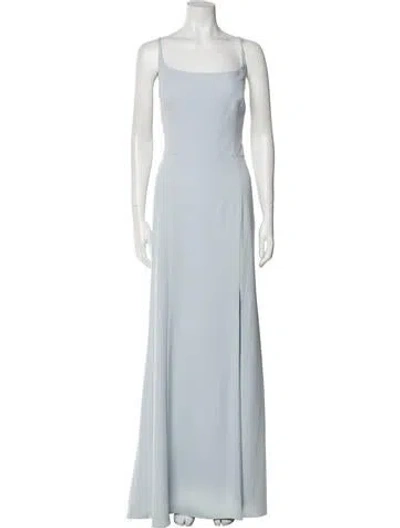 Pre-owned Amsale Square Neckline Long Dress In Blue