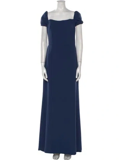 Pre-owned Amsale Square Neckline Long Dress In Blue