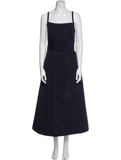 Pre-owned Amsale Square Neckline Long Dress In Blue