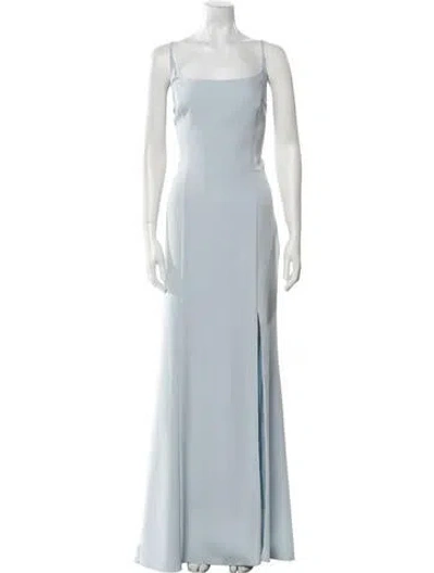 Pre-owned Amsale Square Neckline Long Dress In Blue