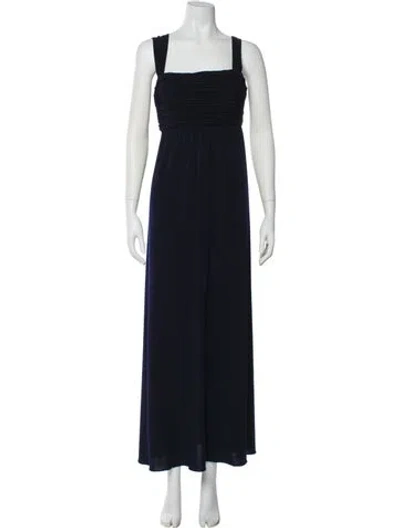 Pre-owned Amsale Square Neckline Long Dress In Blue