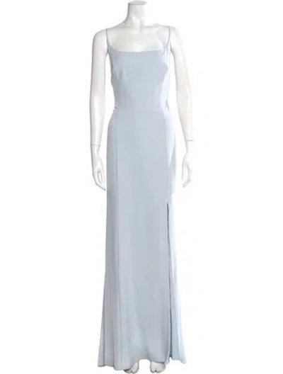 Pre-owned Amsale Square Neckline Long Dress In Blue