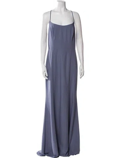 Pre-owned Amsale Square Neckline Long Dress In Blue