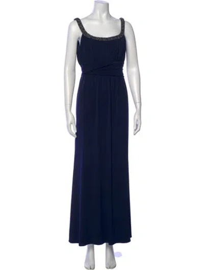 Pre-owned Amsale Square Neckline Long Dress In Blue