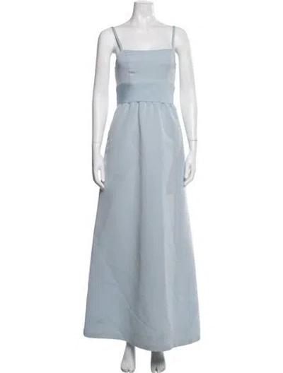 Pre-owned Amsale Square Neckline Long Dress In Blue