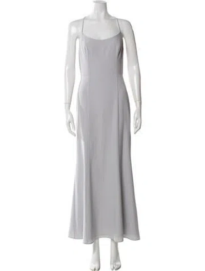 Pre-owned Amsale Square Neckline Long Dress In Gray