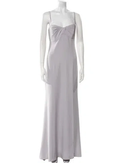 Pre-owned Amsale Square Neckline Long Dress In Gray