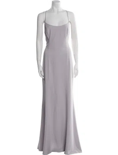 Pre-owned Amsale Square Neckline Long Dress In Gray
