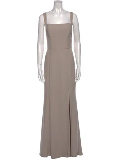 Pre-owned Amsale Square Neckline Long Dress In Neutral