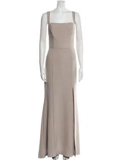 Pre-owned Amsale Square Neckline Long Dress In Neutral