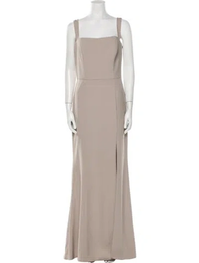 Pre-owned Amsale Square Neckline Long Dress In Neutral