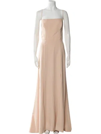 Pre-owned Amsale Square Neckline Long Dress In Neutral