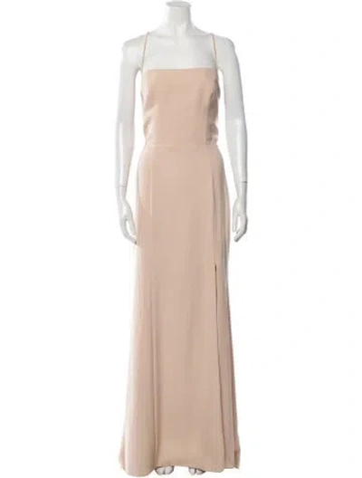 Pre-owned Amsale Square Neckline Long Dress In Neutral