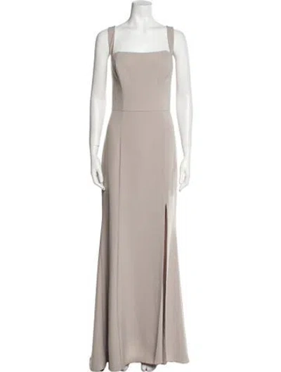 Pre-owned Amsale Square Neckline Long Dress In Neutral
