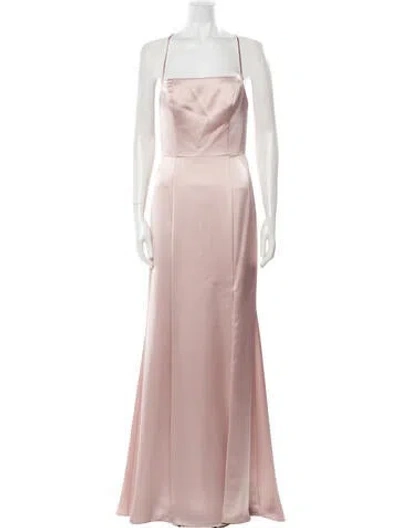 Pre-owned Amsale Square Neckline Long Dress In Neutral