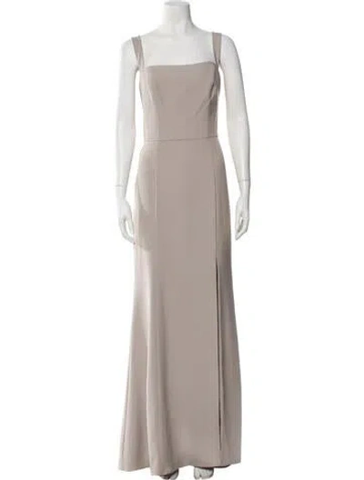 Pre-owned Amsale Square Neckline Long Dress In Neutral