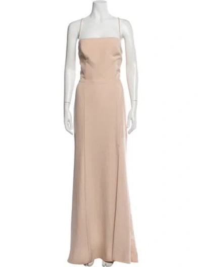 Pre-owned Amsale Square Neckline Long Dress In Neutral