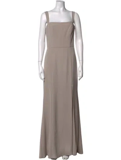 Pre-owned Amsale Square Neckline Long Dress In Neutral