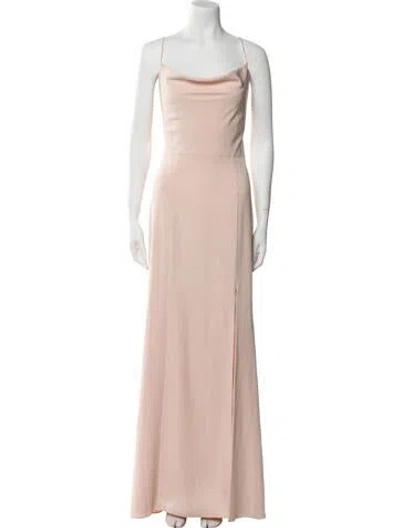 Pre-owned Amsale Square Neckline Long Dress In Pink